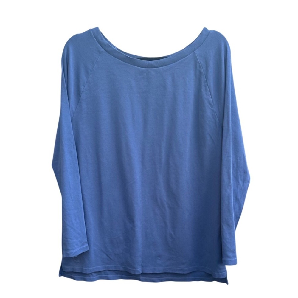 Lauren Ralph Lauren Blue Raglan Long Sleeve Scoop Neck Top Plus Size 2X